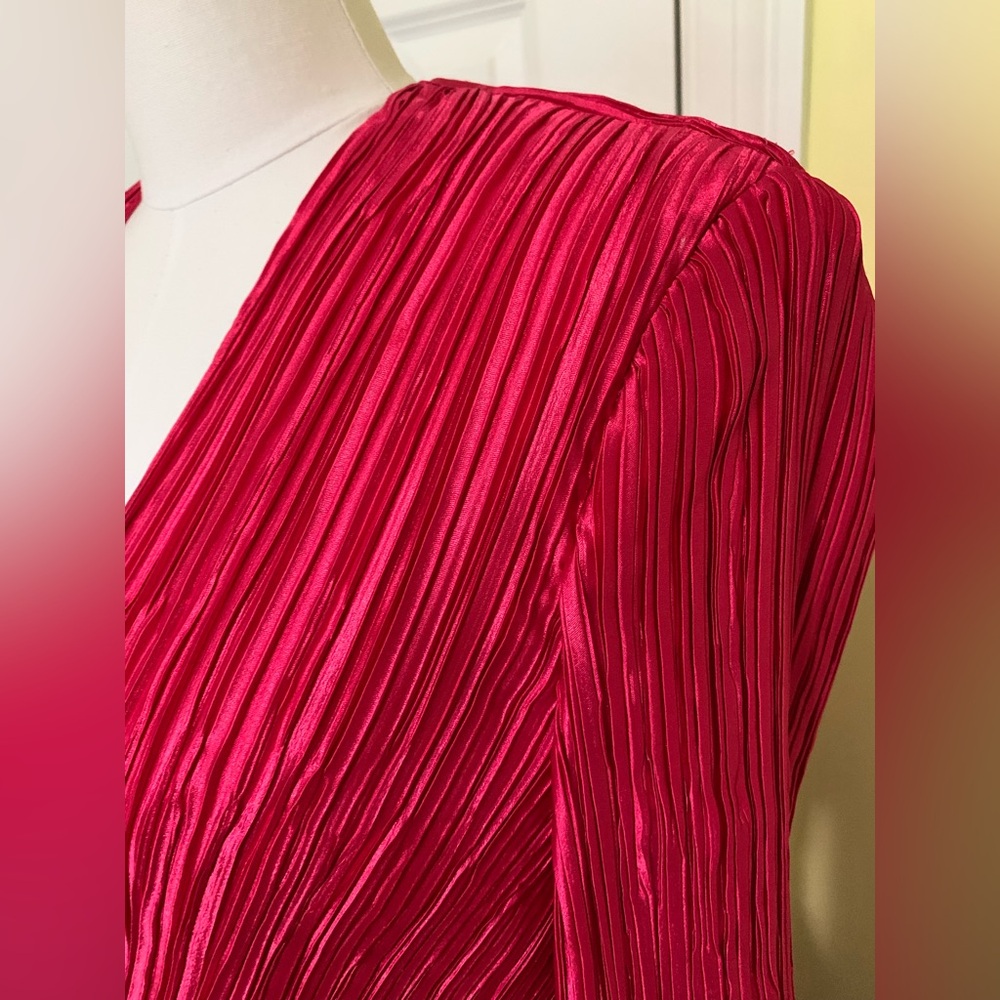 STUNNING VTG George F. Couture Hot Pink 2PC Evening Suit Set - Picture 3 of 10